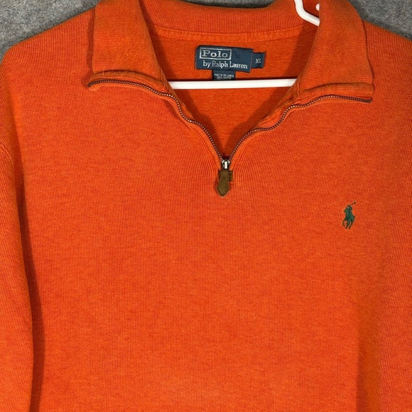 Ralph Lauren Orange Quarter-Zip Sweatshirt - Picture 2 of 11